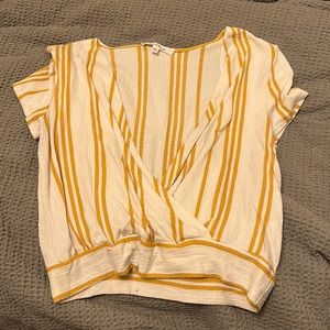 Cropped Yellow Striped Shirt